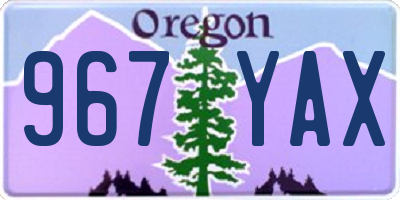OR license plate 967YAX