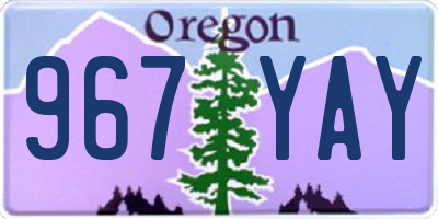 OR license plate 967YAY