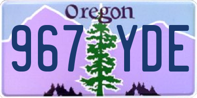 OR license plate 967YDE