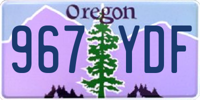 OR license plate 967YDF
