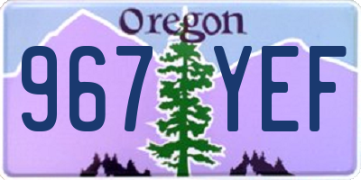 OR license plate 967YEF