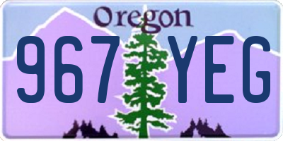 OR license plate 967YEG