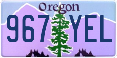 OR license plate 967YEL