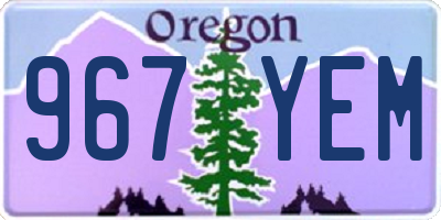 OR license plate 967YEM