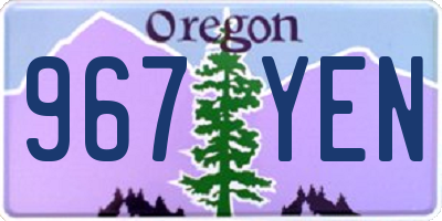 OR license plate 967YEN