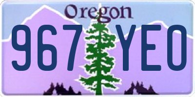 OR license plate 967YEO