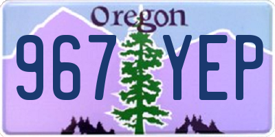 OR license plate 967YEP