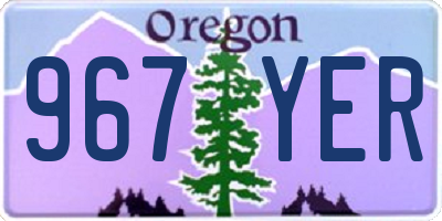 OR license plate 967YER