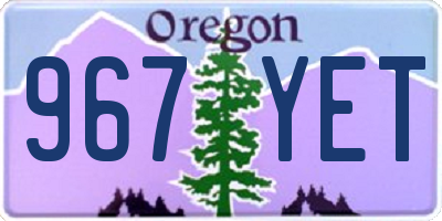 OR license plate 967YET