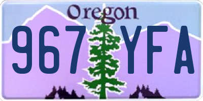 OR license plate 967YFA