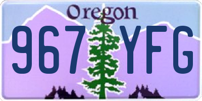 OR license plate 967YFG
