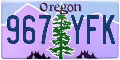 OR license plate 967YFK