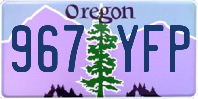 OR license plate 967YFP