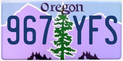 OR license plate 967YFS