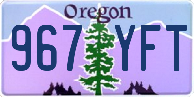 OR license plate 967YFT