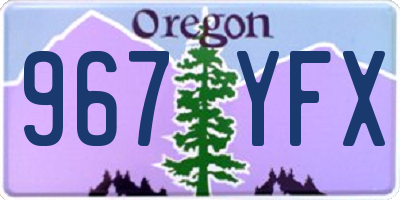 OR license plate 967YFX