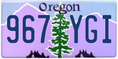 OR license plate 967YGI
