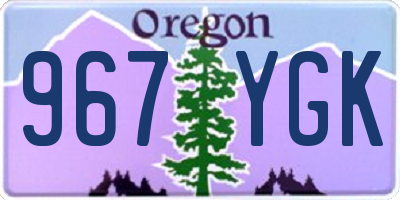 OR license plate 967YGK
