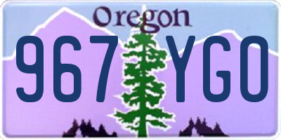 OR license plate 967YGO