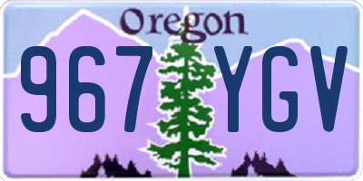 OR license plate 967YGV