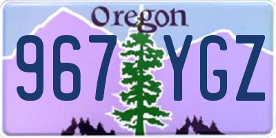 OR license plate 967YGZ