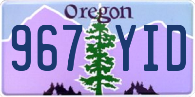 OR license plate 967YID