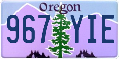 OR license plate 967YIE