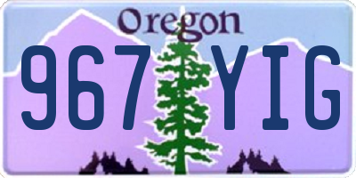 OR license plate 967YIG