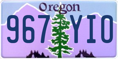 OR license plate 967YIO