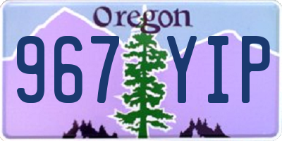 OR license plate 967YIP