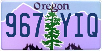 OR license plate 967YIQ