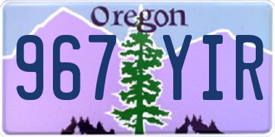 OR license plate 967YIR