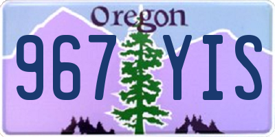 OR license plate 967YIS