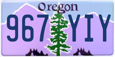 OR license plate 967YIY