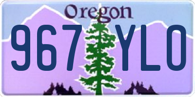OR license plate 967YLO