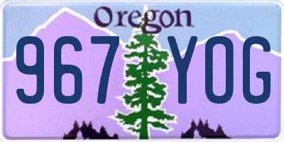 OR license plate 967YOG