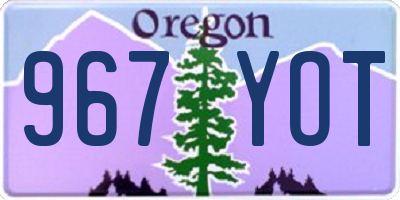 OR license plate 967YOT