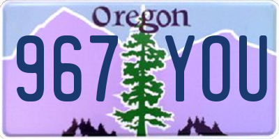 OR license plate 967YOU