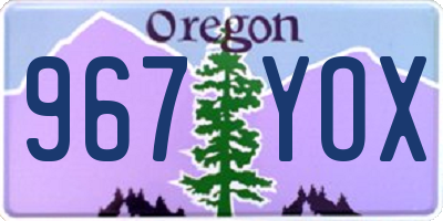OR license plate 967YOX