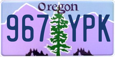 OR license plate 967YPK
