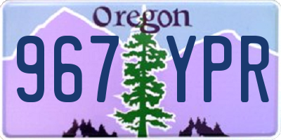 OR license plate 967YPR