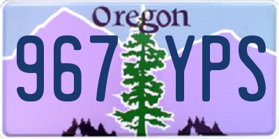 OR license plate 967YPS