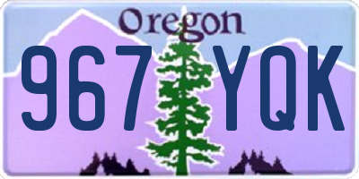 OR license plate 967YQK