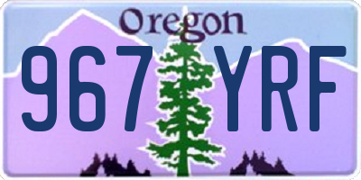 OR license plate 967YRF