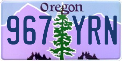 OR license plate 967YRN