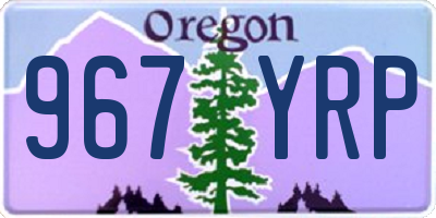OR license plate 967YRP