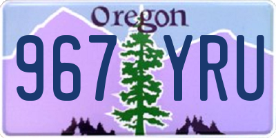 OR license plate 967YRU