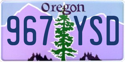 OR license plate 967YSD