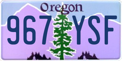 OR license plate 967YSF