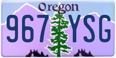 OR license plate 967YSG